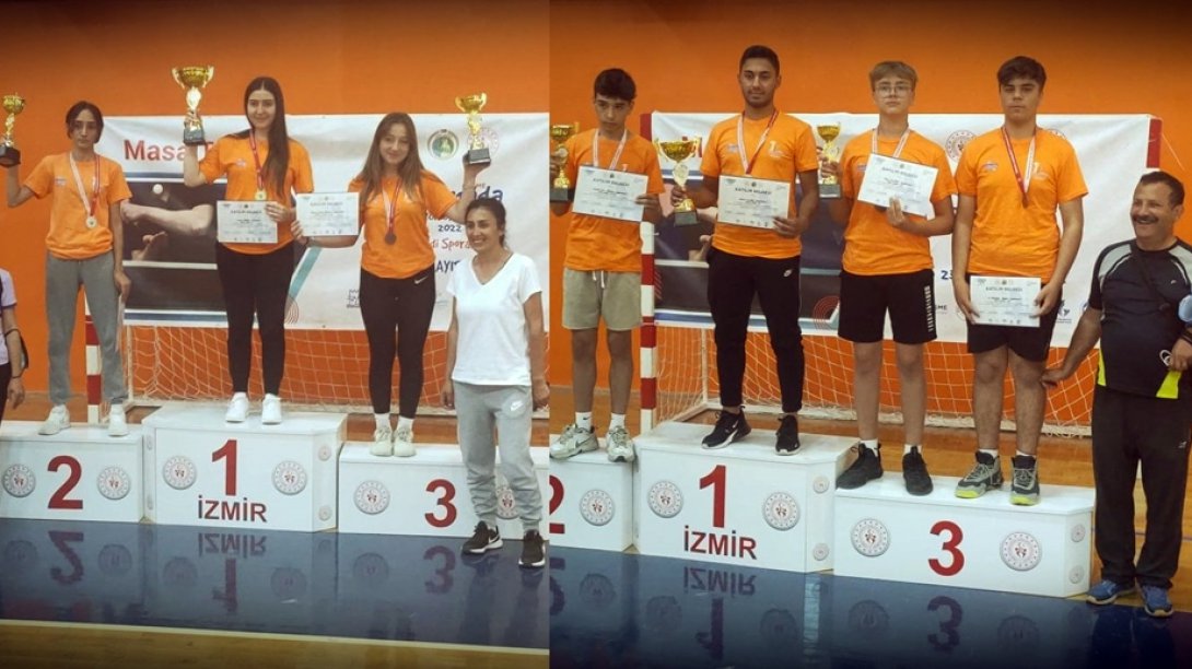 Yarımada Spor Oyunları Masa Tenisi Branşında Genç Kız ve Genç Erkekler Kategorilerinde İlçemizin Önemli Başarısı